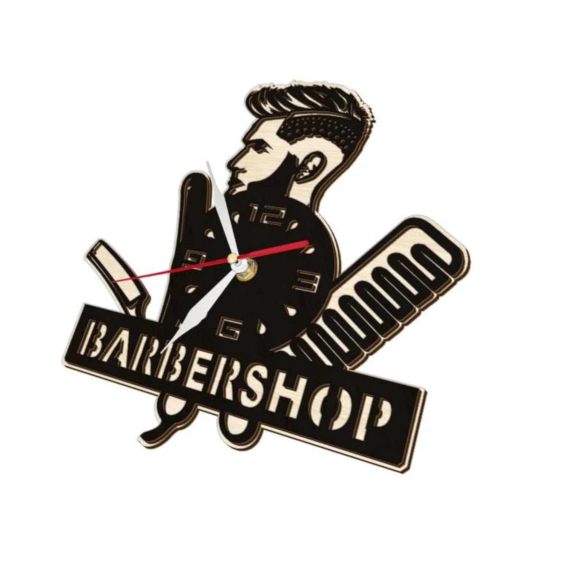 Barber Shop Retro Analog Wall Clock