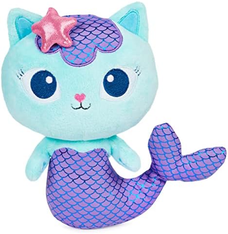 Gabby's Dollhouse, 8-inch Mercat Purr-ific Plush Toy, Kids Toys for Ages 3 and up