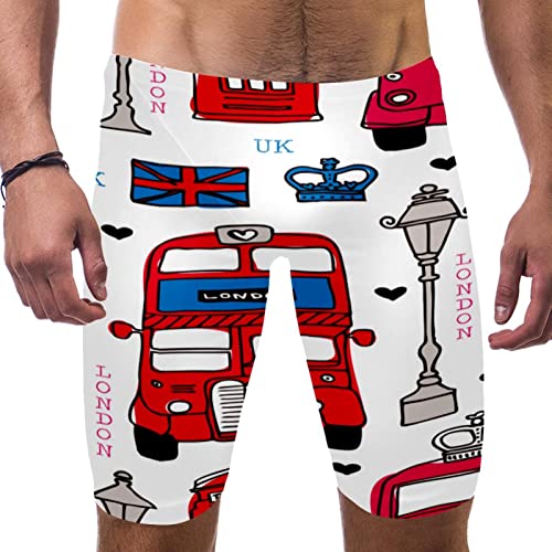 Bañador jammers de natación para hombre de secado rápido con estampado autobús de Londres
