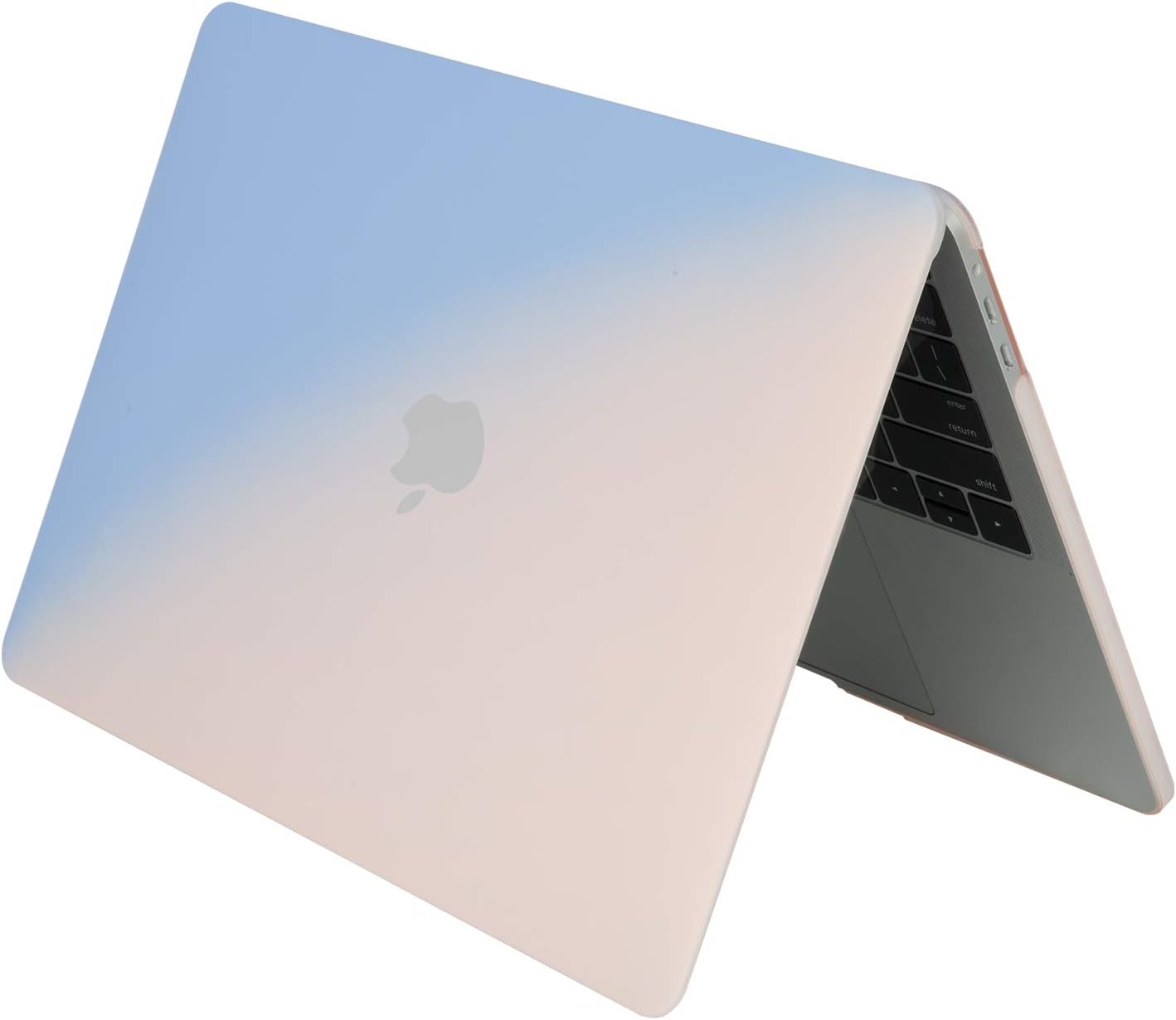 Se7enline Compatible with MacBook Pro with Touch Bar Case Matte Hard Cover for Mac Pro 15" A1707/A1990 2016/2018/2018/2019&Sleeve&Keyboard Skin&Screen Protector&Dust Plug, Serenity Blue&Rose Quartz