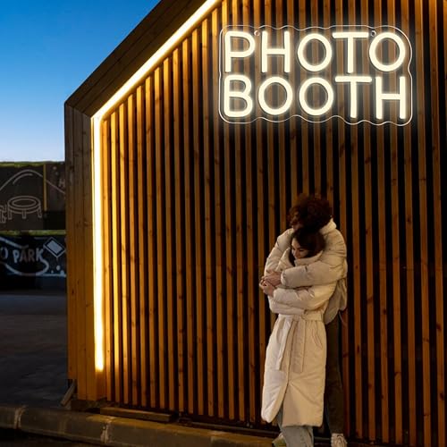 Image of Allball Photo Booth Neon Signs for Wall Decor, Dimmable LED Photo Studio Neon Light Open Sign, for Photography Bedroom Wedding Engagement Birthday Party Reception Gifts(11.8 * 5.9 In)