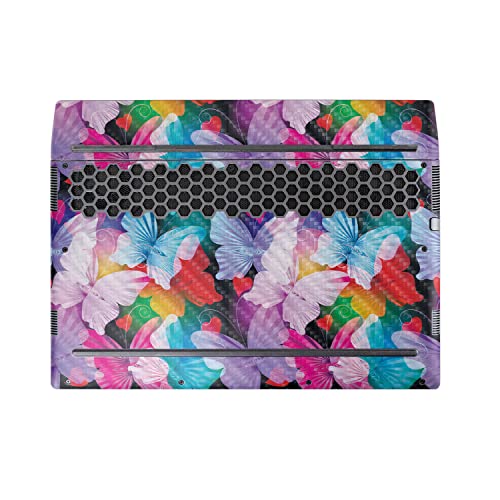 Image of MightySkins Carbon Fiber Skin Compatible with Alienware M17 R5 (2022) Full Wrap Kit - Prismatic Butterflies | Protective, Durable Textured Carbon Fiber Finish | Easy to Apply | Made in The USA