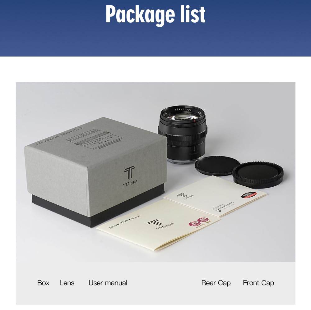 TTARTISAN 50mm F1.2 APS-C obiektyw do aparatu Wielka przesłona Ręczny fokus Obiektyw stałoogniskowy Kompatybilny z kamerą Fuji X Mount