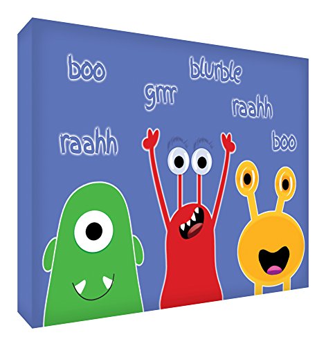 Bloc acrylique A5 bleu monstres, le cadeau design de typographie