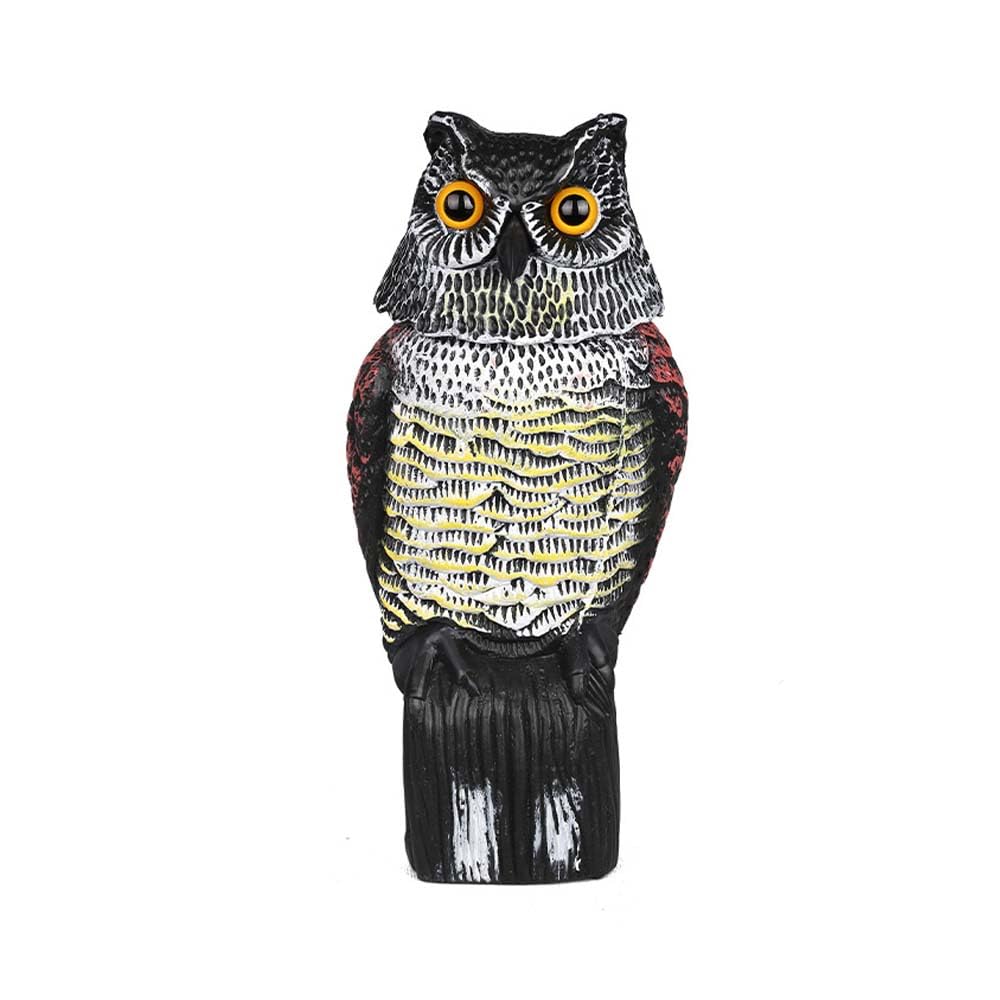 Owl Decoy,Plastic Owls to Scare Birds Away,Fake Keep Away,Garden Squirrels,Owl Scarecrows for Bird Control,Bird Deterrent with Rotating Head Garden Yard Outdoor