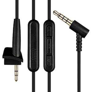 Compatibele vervangende audiokabel van AGS Retail Ltd. voor Bose AE2/AE2i/AE2w – zwart, 1,5 m lange AUX-kabel met…