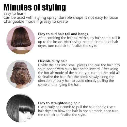 Agatige Small Round Hair Brush, Nylon Bristles Curling Comb Quiff Roller Hair Styling Brush for Wet Hair Bangs, Beard, Lifting - Image 2