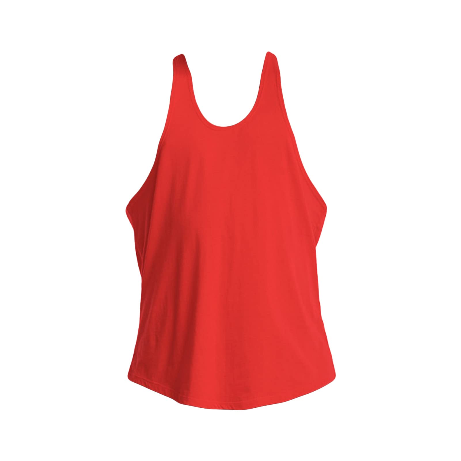 Men's Y-Back Muscle Tank Tops Sleeveless Bodybuilding Gym Workout Shirt Fitness Training Cool Athletic Vests (Red,3X-Large)