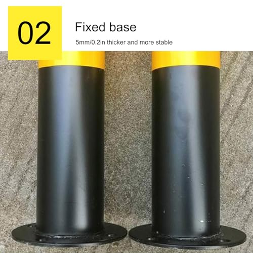 Borne de stationnement jaune durable à encastrer en acier robuste de 114 mm