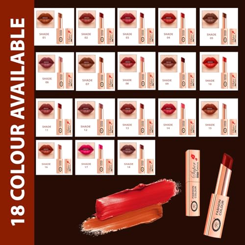 Image of FASHION COLOUR Super Matte Lipstick | Long-Lasting | Smooth Creamy Matte Finish | Moisturising | One Swipe Pigmentation | Available In Gorgeous Shades | (Berru Blossom)