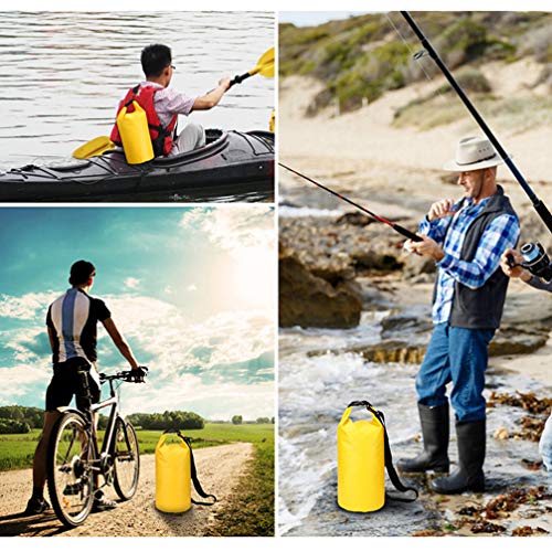 Mochila amarela à prova d'água com rodinhas para nadar e nadar na praia, caiaque, canoagem, pesca,