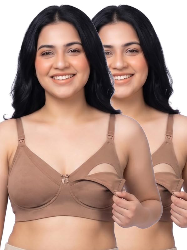 Cotton Non-Padded Bonded Feeding Bra | Full Coverage | Non-Wired | Breathable Cotton | No Elastic at Bottom Band and Side Wings | Pack of 1-image-18