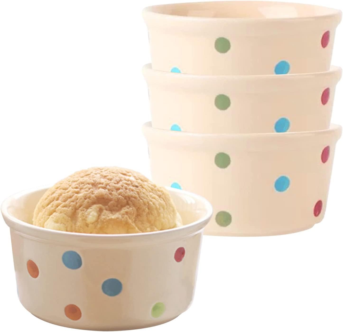 Bol à soupe, bol à riz, bol à déjeuner, ensemble de ramequins, 230 ml, ramequins à crème brûlée, plats à soufflé allant au four, ramequins à soufflé, ramequins for friteuse à air-rouge-lot de 8 ( Colo