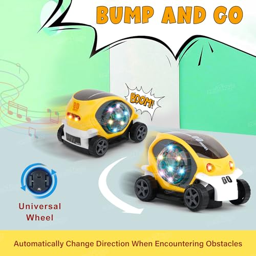 Image of Zest 4 Toyz Stunt Car 360 Degree Rotating Stunt Car Bump and Go Toy with 4D Lights & Sounds Musical Car Battery Operated Toy for Kids - Assorted (Pack of 1)