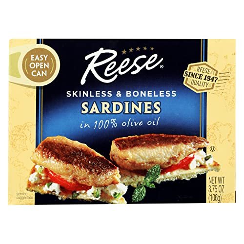 Reese Skinless and Boneless Sardines in Olive Oil, 3.75-Ounces (Pack of 10)