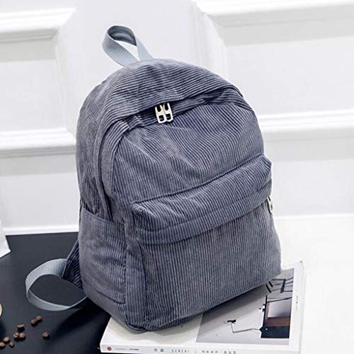 Rhfemd Women Vintage Rucksack Corduroy Backpack School Bag Casual Computer School Travel Handbag Rucksack - Image 4