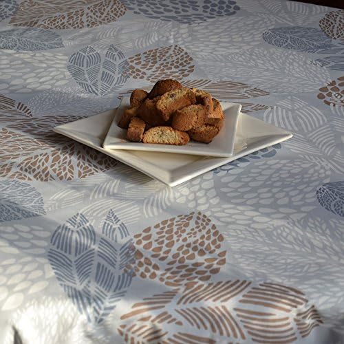 Fleur de Soleil Coated Cotton Tablecloth 160 x 180 cm Turquoise Hydrangea
