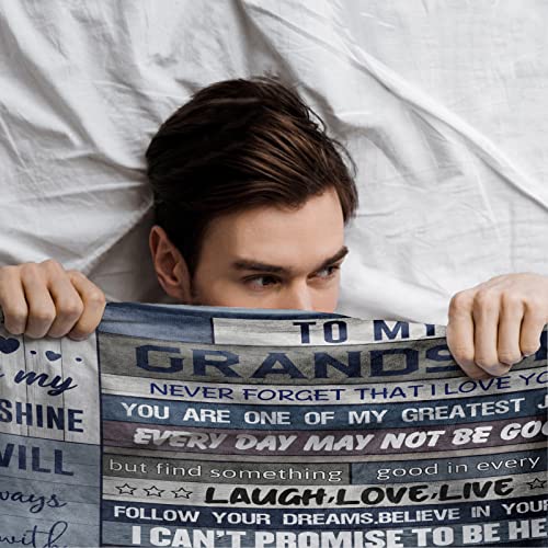 Xutapy Grandson Gifts From Grandma Grandpa, Grandson Graduation Gifts Blanket 60’’X50’’, Birthday Gifts For Grandson, Best Grandson Ever Throw Blanket, Grandson Gift Ideas For Christmas Valentines Day #TOP4