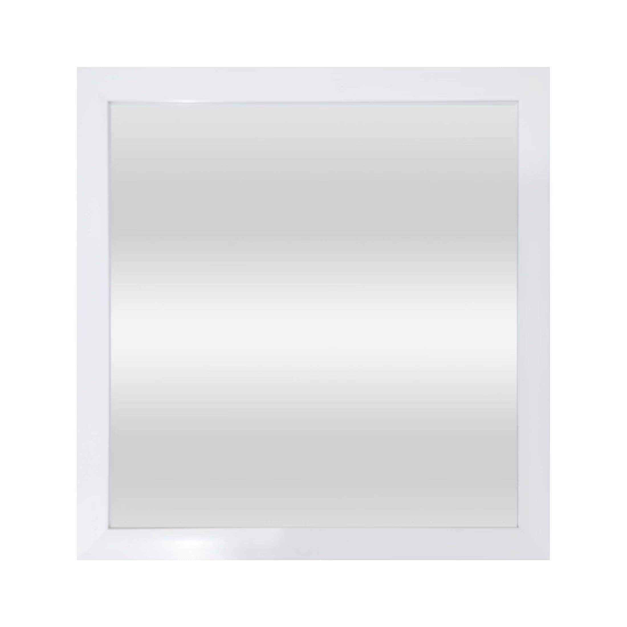 16x16 White Framed Small Decorative Wall Mirror for Bathroom or Living Room