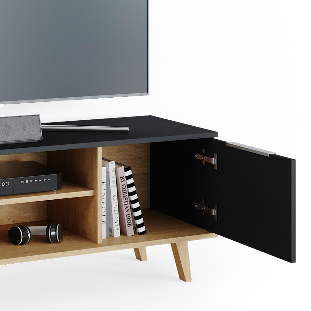 Vicco Mobile tv Nautica, Antracite, 138 x 49 cm | per il posizionamento di dispositivi TV e accessori multimediali