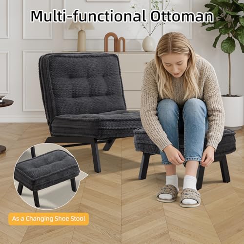 Sillón Plegable Gris Oscuro miniatura 6
