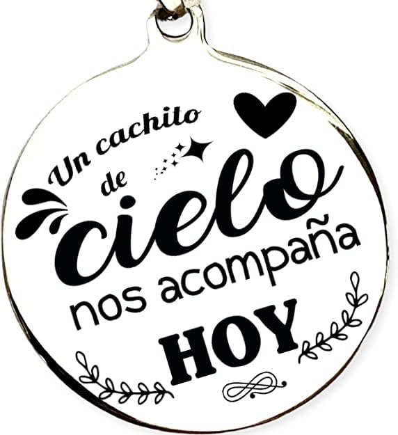 Medalla para Ramo de Boda 'Un Cachito de Cielo Nos Acompaña Hoy' con Grabado Personalizado