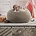 Nobildonna Bean Bag Chair Cover (No Filler) for Kids and Adults,Beanbag Stuffed Animal Storage Without Filling Plush Toys Holder and Organizer Soft Premium Corduroy 200L (Light Brown)