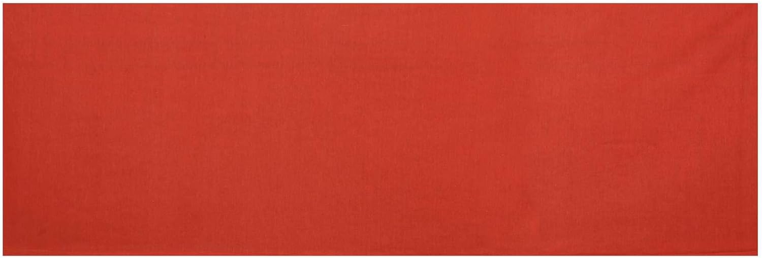 Treen Art Linen Indian Table Runner 20" W x 40" L, Ethnic 100% Cotton Embroidered Handcrafted Mirror Art Long Patchwork Dining Indian Table Cloth (Orange)