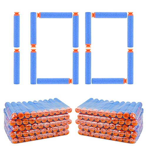 BOROLA 100pcs 7.2cm Refill Bullet Darts Compatible for Nerf Elite Series Blasters Kid Toy Gun - Light Blue,Suction