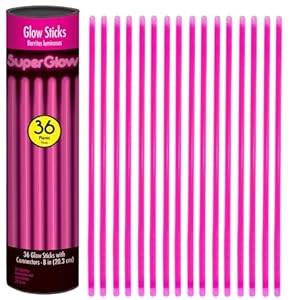 Pink Glow Stick Tube – 8″ (Pack of 36) – Long-Lasting, Non-Toxic & Eco-Friendly – Perfect for Parties