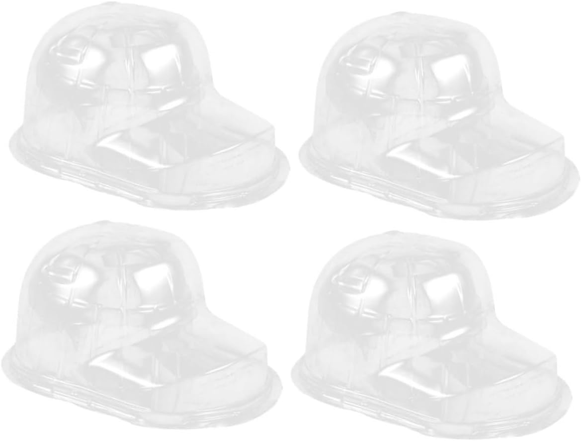 4pcs Transparent Baseball Cap Storage Box Double-layer Dustproof Hat Display Stand Lightweight Plastic Organizer for Home Use Cap Holder for Closet and Bedroom