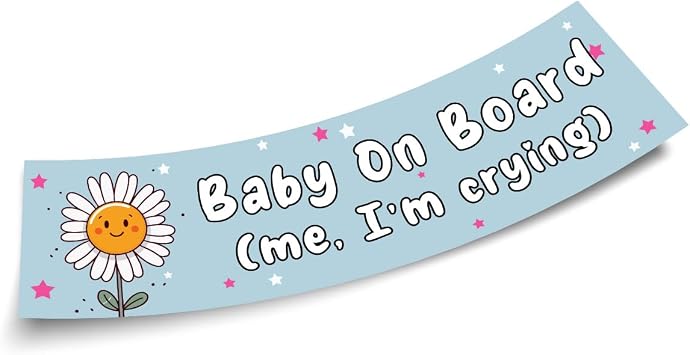 Baby On Board Me Im Crying Blue Sticker, Funny Bumper Sticker for Car Truck, Waterproof UV-Resistant Sticker Size 3x11inches