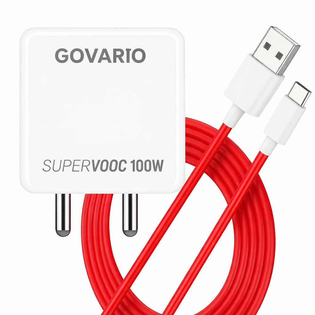 100W Fast Charger with 1M Type C Cable | 100W Fast Charging Adapter Compatible with OnePlus, Oppo & realme Devices | Type C Mobile Charger