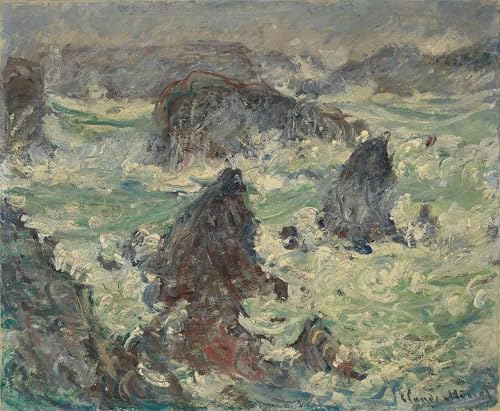 Peinture Claude Monet Tempête sur les côtes de l'Île affiche graffiti 60x90cm