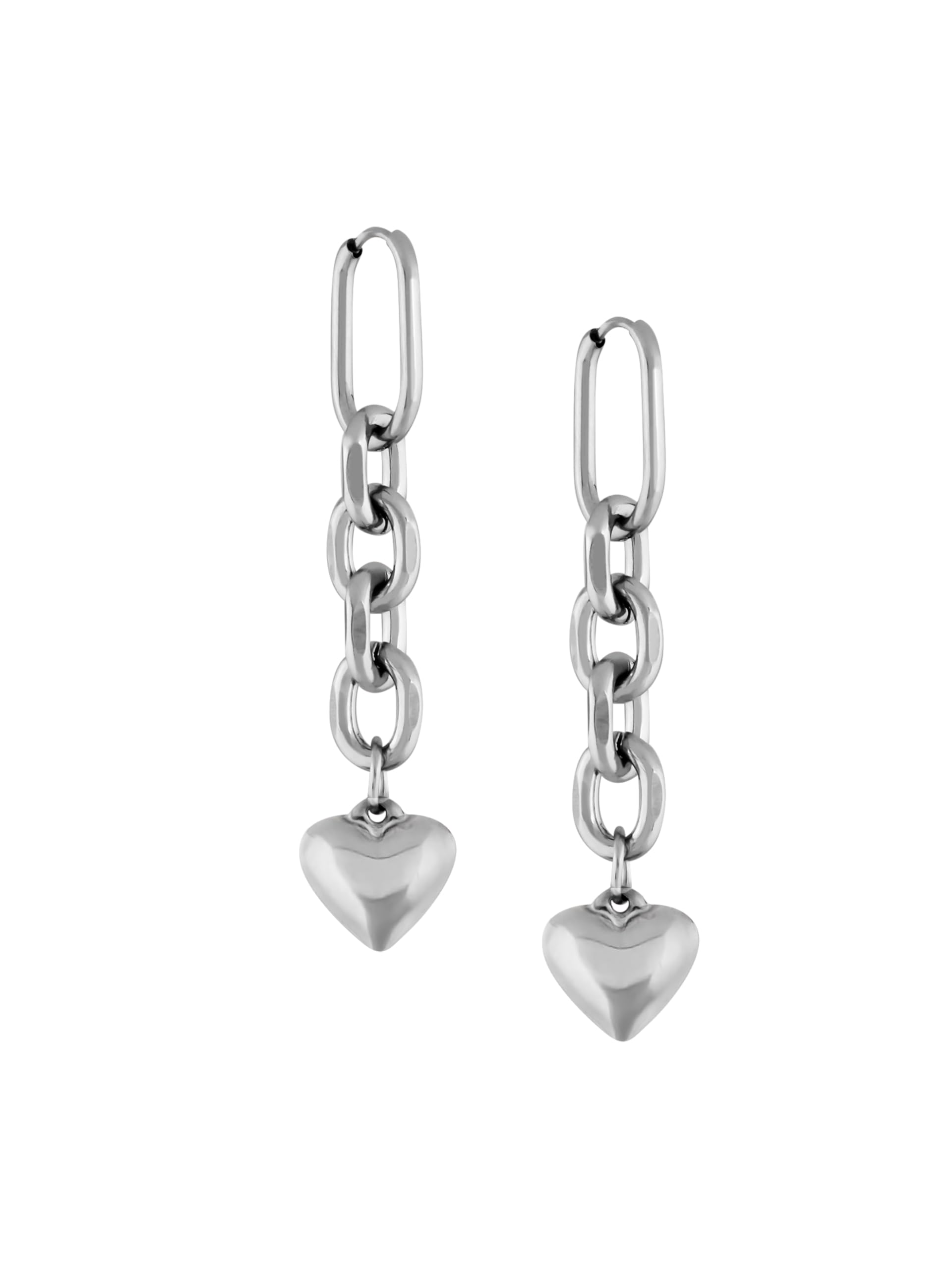 Boucles d'oreilles gothiques punk légères cœur anti-allergie grunge - 8