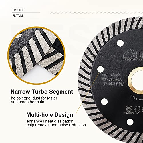 Shdiatool Diamond Saw Blade With Multi Holes Cutting Disc For Tile Granite Marble Concrete Narrow Turbo Cutter Wheel 4 Inch (2-Pack) #TOP21
