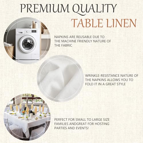 Winwingo 70x120 Table Cloth - 6 Pack Rectangular White Washable Stain and Wrinkle Resistant Polyester Table Cover for Dining Tables, Various Parties and Camping (White)