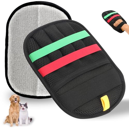 ZREVSB Pet Hair Remover Glove for Dogs & Cats, Newly Upgraded Reusable Electrostatic Pet Hair Gloves, Pet Hair Remover Tool for Clothing, Couch, Carpet, Car Seat（1Pcs-Black