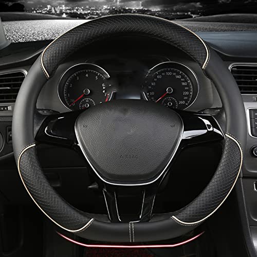 para Sharan Passat Caddy Touran Tiguan Golf Polo Teramont Atlas T Roc T Cross, Protector para Volante de Coche 38cm Cuero PU Cover