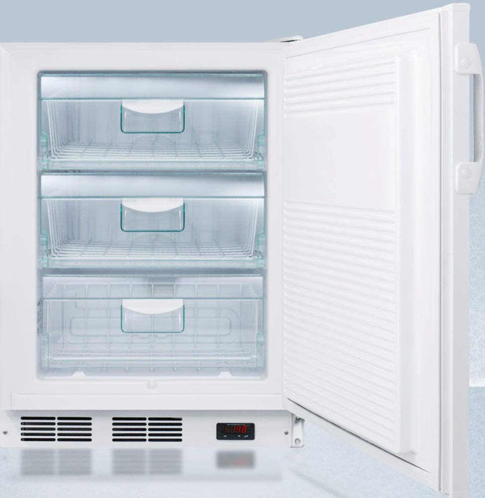 Summit Appliance VT65MLPLUS2ADA ADA Compliant 24" Wide All-Freezer for Freestanding Use with NIST Calibrated Thermometer, Manual Defrost, Pull-Out Drawers, Front Lock and -25ºC Capability
