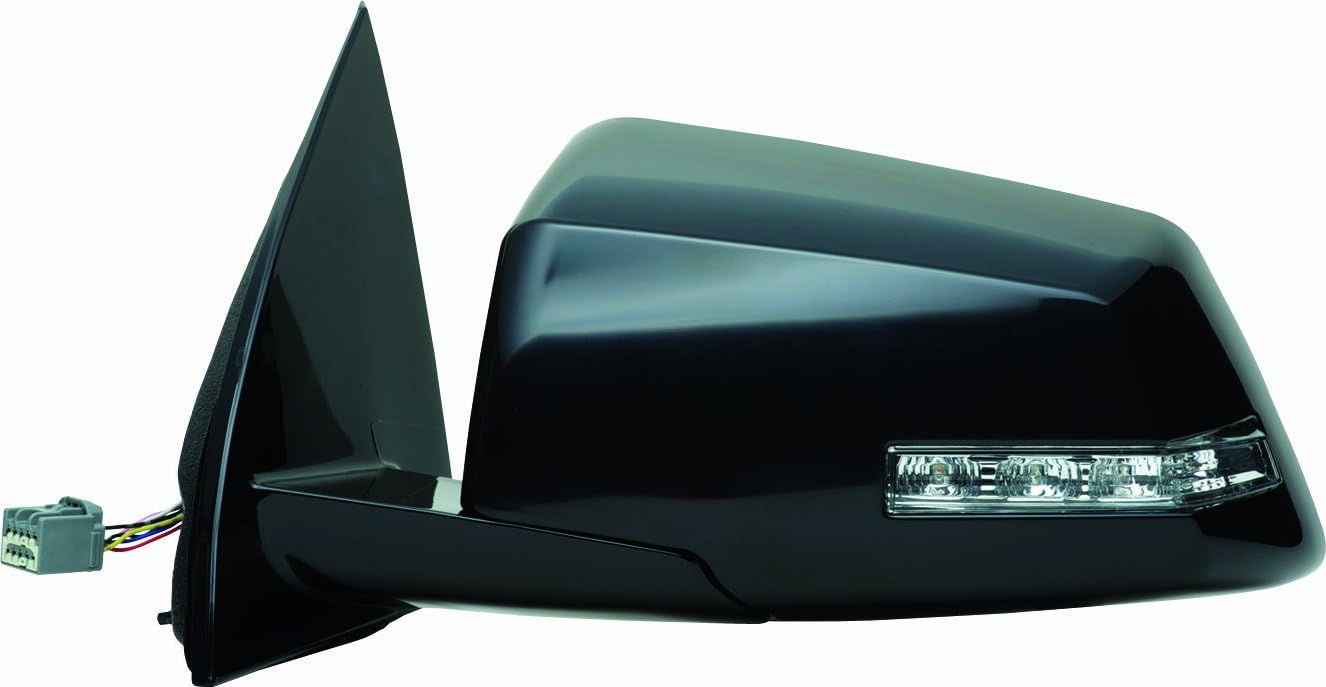Driver Side Mirror for Saturn Outlook, Black, 2nd Design, PTM, w/Turn Signal, Foldaway, Heated Power
