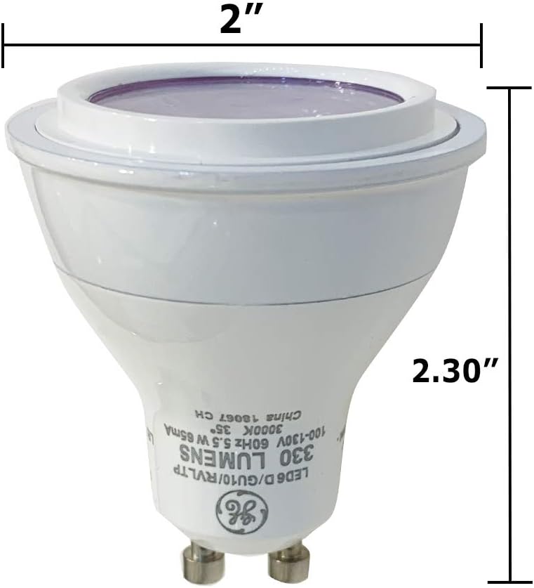 GE Lighting 92323 LED 5.5-watt (50-watt replacement), 330-lumen MR16 Light Bulb with GU10 Base Reveal, 1-Pack