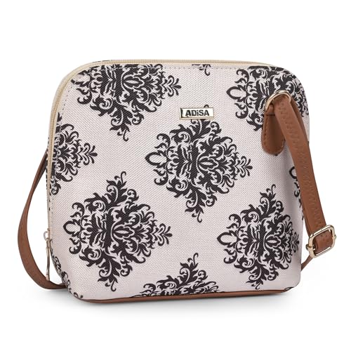 Image of ADISA Women Girls Floral Print Faux Leather Sling Bag Crossbody