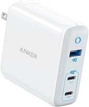 USB C Charger, Anker 65W PIQ 3.0&GaN 3-Port Type-C Charger with 45W USB-C Port, 20W USB-C Port, PowerPort III 3-Port 65W E...