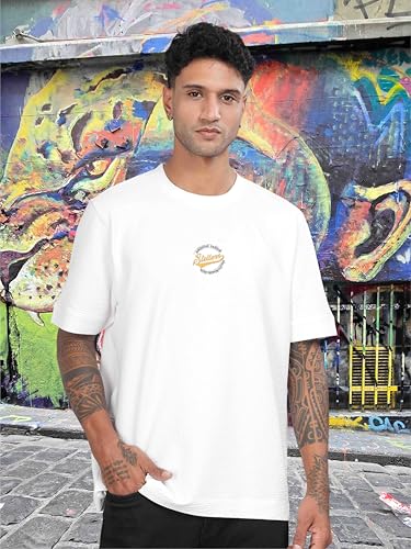 Image of STELLERS Men's Oversized Printed Half Sleeve T-Shirt | Feather Touch Feel | Odour Resistant | Anti-Static | Wrinkle Free | Quick Dry | Stretchable | Lightweight