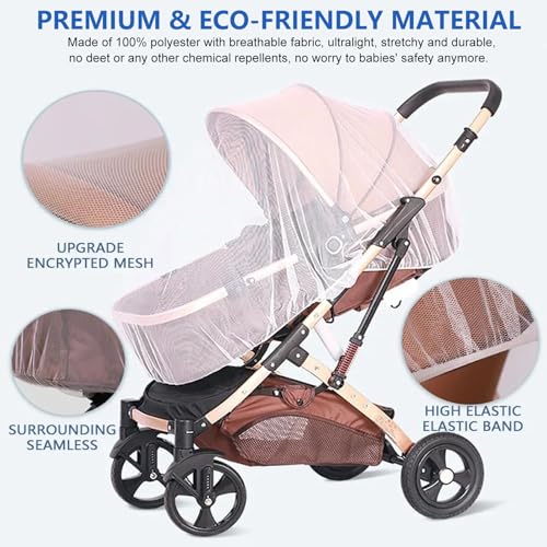 image for Wanateber Mosquito Net for Stroller 2Pack - Protective Baby Stroller M