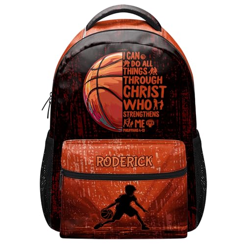 JesusSpirit - Bible Armor Of God Backpack - Orange Unisex Travel Backpack, Bookbag (Christ Who Strengthens Me)