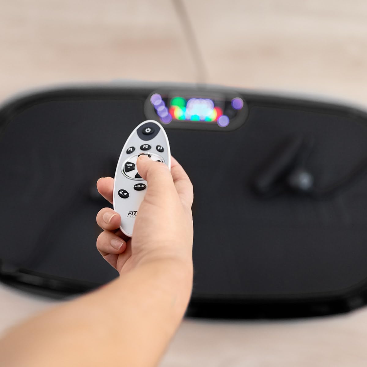 FITFIU Fitness PV-200 - Plataforma Vibratoria 3D, con movimiento en 3 planos, 500 W + 500 W, 180 velocidades, 5 programas predeterminados, 2 cuerdas elásticas y mando, peso máx 150 kgt