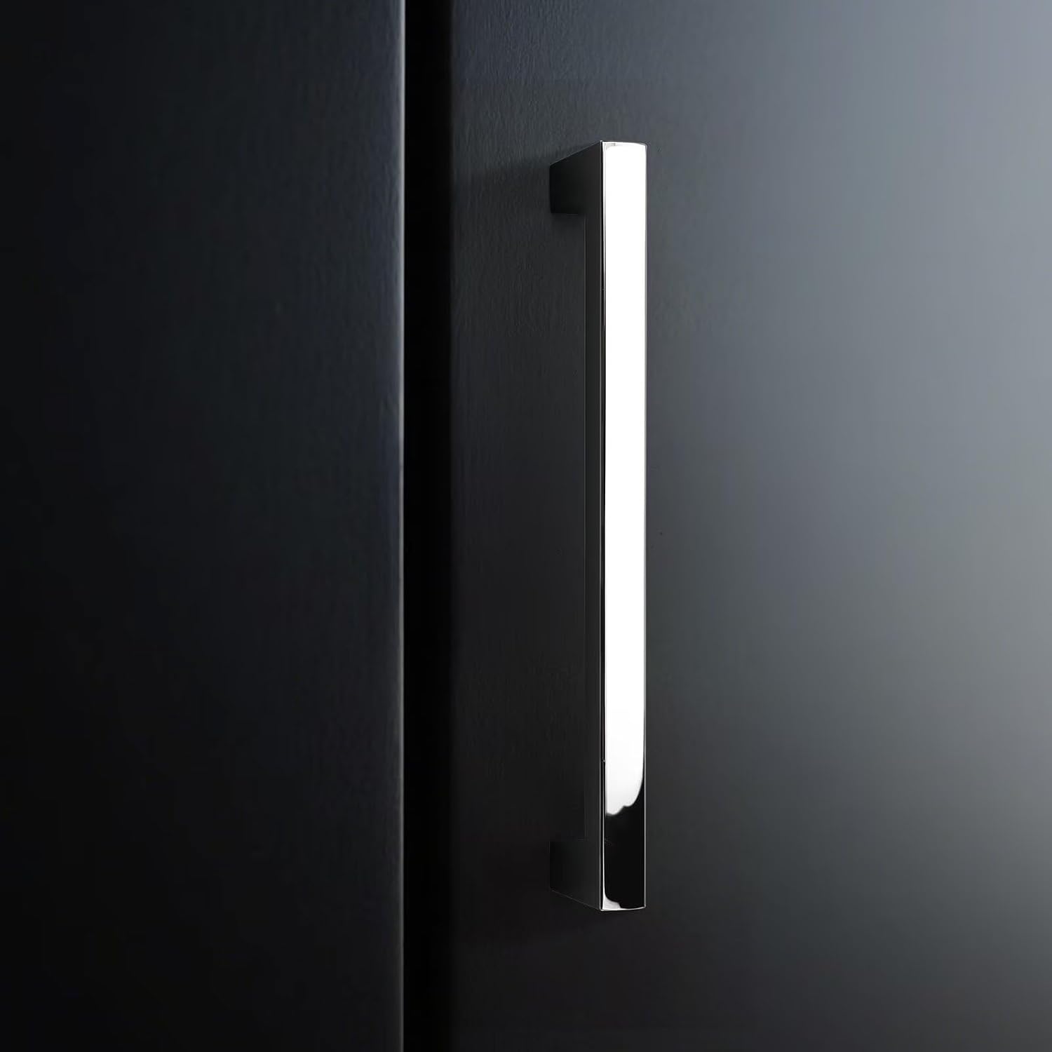 5 Pack Polished Chrome Cabinet Handles, Solid 7 9/16 Inch Drawer Dresser Pulls, Square Kitchen Cupboard Handles, Zinc Alloy