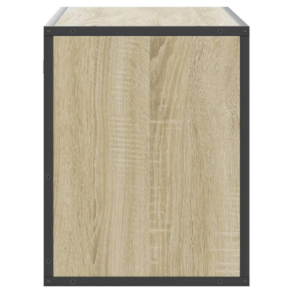 Mobile TV in rovere Sonoma con struttura in metallo, 100 x 31 x 39,5 cm, in legno, con vano portaoggetti, cassetto e ripiano, mobile per soggiorno, per gaming e camera da letto